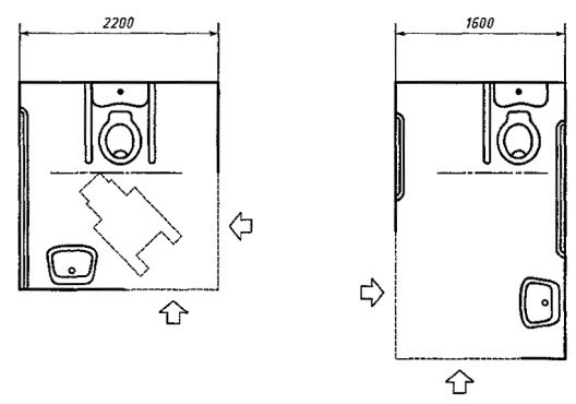Туалет для инвалидов чертеж