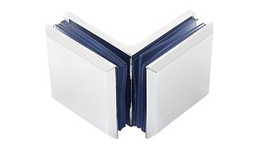 Коннектор для душевой кабины стекло-стекло 90° 45х45 мм цинк-хром полированный t735 PZn  купить в Новосибирске