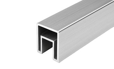 Труба 40х40 мм с пазом 24 х 24 под стекло, 6м, алюминиевый, неанод Фk856-2 AL купить в Новосибирске
