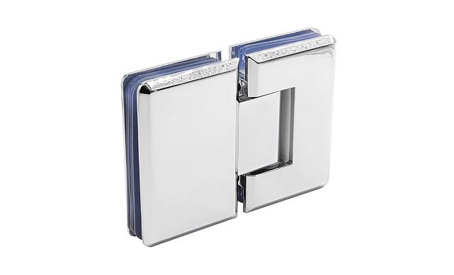 Петля для душевой кабины стекло-стекло 180° 90х55 мм латунь-хром, полированная t303 PC