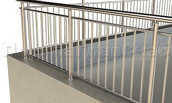 Ограждение кровли с вертикальным заполнением в Новосибирске. Готовые проекты ПерилаГлавСнаб