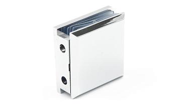 Коннектор для душевой  стена-стекло 45х45 мм, 90°, с двумя отверстиями, цинк, полированный t731 PZn купить в Новосибирске