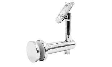 Выносной держатель поручня на стекло 8-20 мм, регулируемый, с ложементом, полированный, (AISI 304) k241-5 купить в Новосибирске