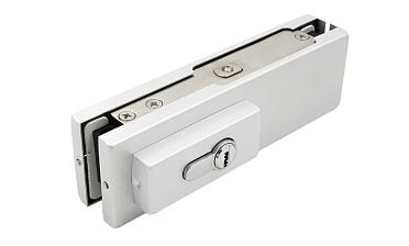 Замок для стеклянной двери угловой с круглым ригелем комплект, под алюминий t150 AL купить в Новосибирске