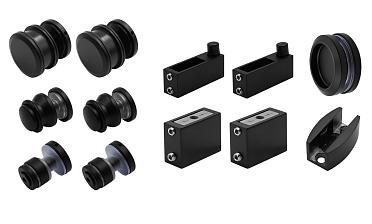  Комплект раздвижной системы для стеклянной душевой, цинк, черный t401 BZn купить в Новосибирске