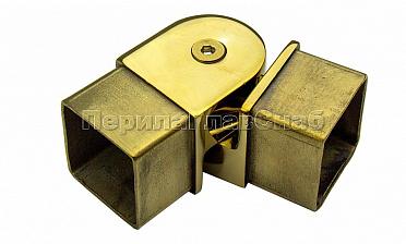 Поворот поручня 40х40 мм, регулируемый, полированный, под золото (AISI 304) Фk366-88 купить в Новосибирске
