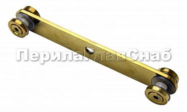 Стеклодержатель пластинчатый 3хМ8, по центрам 170х5 мм, полированный, шайбы 5 мм литые, под стекло 6-12 мм, (AISI 304), под золото Фk023-88 купить в Новосибирске