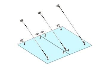 Комплект фурнитуры для козырька 1500х1800 (на вантах/тягах) k671-15-18 купить в Новосибирске