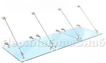 Комплект фурнитуры для козырька 1200х3700 (на вантах/тягах) k671-12-37 купить в Новосибирске