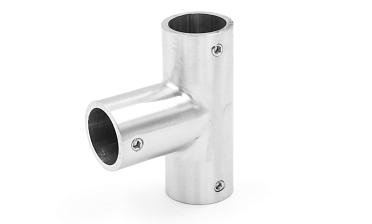 Соединитель-тройник для трубы 19 мм, нержавеющая сталь AISI 304, шлифованная t902 SSS купить в Новосибирске