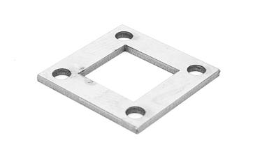 Фланец стойки 75 х75 х 5 (4,3) х AISI304, 4 отв. М10, с центральным отверстием k115-6 купить в Новосибирске