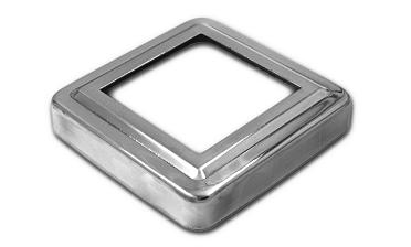 Низ стойки фигурный под трубу 50х50 мм, 83х83х0.5 мм, высота 17 мм, полированный (AISI 304) k375 купить в Новосибирске