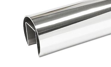 Труба Ø48.3 мм, с пазом 27х30 мм под стекло, полированная (AISI 304) k822-3 купить в Новосибирске