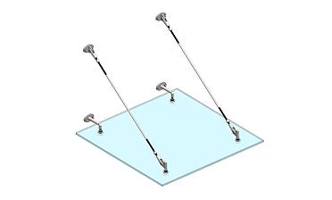 Комплект фурнитуры для козырька 1200х1200 (на вантах/тягах) k671-12-12 купить в Новосибирске