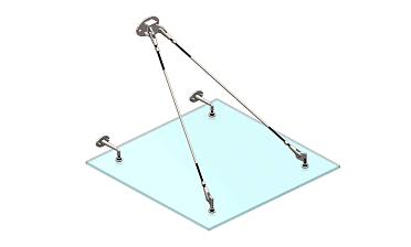 Комплект фурнитуры для козырька с двойным кронштейном стена-тяга 1200х1200 (на вантах/тягах) k671-12-12-2 купить в Новосибирске