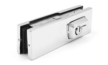 Замок для стеклянной двери угловой с круглым ригелем комплект, шлифованный t150 SSS купить в Новосибирске