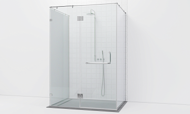 Комплект фурнитуры для душевой перегородки возле стены с дверью и глухими стеклами t571-1 купить в Новосибирске