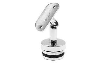 Наконечник палец с алюминиевой системой фиксации на стойке Ø42.4х1.5 мм, регулируемым ложементом под поручень Ø50.8 мм, полированный, литой, нержавеющий AISI 304 k206 купить в Новосибирске