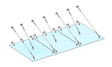 Комплект фурнитуры для козырька 1800х3700 (на вантах/тягах) k671-18-37 купить в Новосибирске