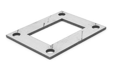 Фланец прямоугольный нержавеющий 100х80 (под трубу 40x60) Ф-0533 купить в Новосибирске