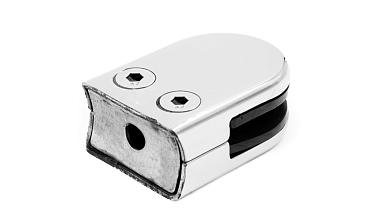 Стеклодержатель штампованный полированный под стекло 10 мм, под стойку Ø38.1 мм, (AISI 304) 40х22х53 k038-10 купить в Новосибирске