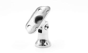 Наконечник стойки "колокольчик" на плоскость, с регулируемым ложементом под поручень Ø50.8 мм, литой, полированный, нержавеющий AISI 304, k203-3 купить в Новосибирске