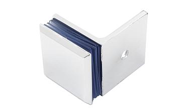 Коннектор для душевой кабины, стена-стекло 90°, 45х45 мм, цинк-хром полированный t732 PZn  купить в Новосибирске