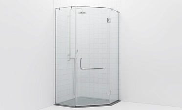 Комплект фурнитуры для трапециевидной душевой перегородки на профиле с угловой штангой t553-1 купить в Новосибирске