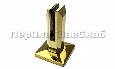 Стеклодержатель литой напольный, плоский 50х50х160 мм, полированный, под золото (AISI 304) Фk275-88 купить в Новосибирске
