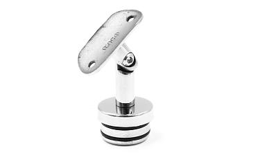 Наконечник палец с алюминиевой системой фиксации на стойке Ø38.1х1.5 мм, регулируемым ложементом под поручень Ø50.8 мм, полированный, литой, нержавеющий (AISI 304) k204 купить в Новосибирске