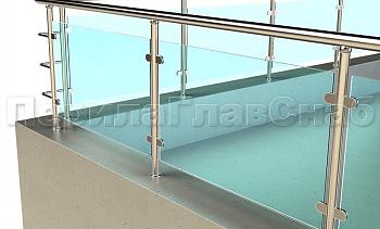 Кровельное ограждение из нержавеющей стали со стеклами в Новосибирске. Готовые проекты ПерилаГлавСнаб