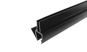 Уплотнитель для стекла 8 мм, блэк ультра - непрозрачный черный, пол-стекло 2200 мм t206-2 BL-U купить в Новосибирске
