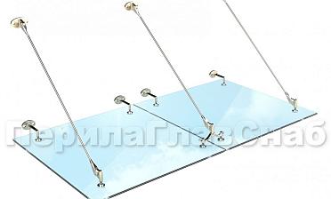 Комплект фурнитуры для козырька 1200х2400 (на вантах/тягах) k671-12-24 купить в Новосибирске