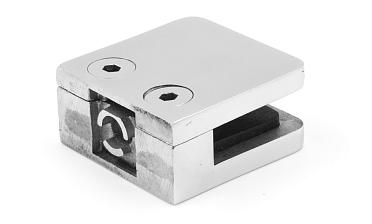 Стеклодержатель литой, под стекло 8 мм. 4+4 мм. на плоскость 42х22,5х42  полированный (AISI 304) k003 купить в Новосибирске