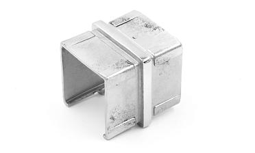 Соединитель для поручня с пазом 40х40 мм, полированный, (AISI 304) k545 купить в Новосибирске