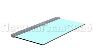 Козырек на алюминиевом профиле ,вынос до 950мм k671-100-1.2 купить в Новосибирске