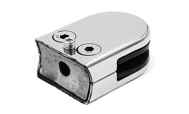 Стеклодержатель штампованный под стекло 10 мм (5+5 мм), под стойку Ø38.1 мм (39х24х55), полированный (AISI 304) k538-10 купить в Новосибирске