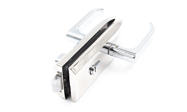 Замок для стеклянной двери с нажимной ручкой, евроцилиндр односторонний ключ/защелка, с ответной частью на стекло, полированный t155 PSS купить в Новосибирске