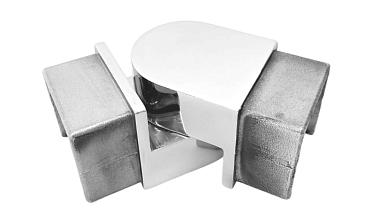 Отвод для поручня с пазом 40х40 мм, шарнирный, полир., (AISI 304) k546-2 купить в Новосибирске