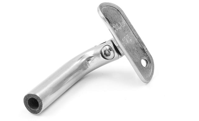 Держатель поручня выносной на стойку, с регул. ложементом под Ø38.1 мм, резьба внутр. М8, шлифованный, (aisi 304) k261-2