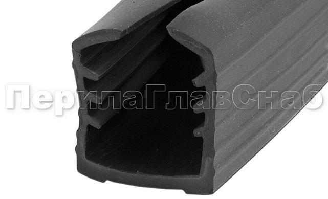 Уплотнитель в поручень с пазом 27х30 для стекла 10 мм, EPDM Фk305