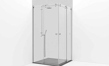 Комплект фурнитуры для раздвижной угловой душевой перегородки, две двери, на профиле t554-1 купить в Новосибирске