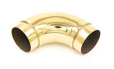 Отвод поручня под Ø50.8х102х1.45 мм, 90°, полированный 600 Grit, с двумя установочными кольцами, золото k052-88 купить в Новосибирске