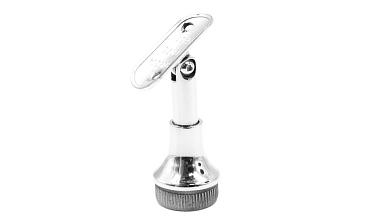 Наконечник регулируемый по высоте на стойку Ø38.1х1.5 мм, с регулируемым ложементом под поручень Ø50.8 мм, литой, полированный, нержавеющий (AISI 304) k317-3 купить в Новосибирске