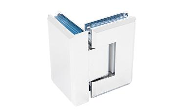 Петля для душевой кабины стекло-стекло 90° 90х55 мм латунь-хром, полированная t304 PC купить в Новосибирске