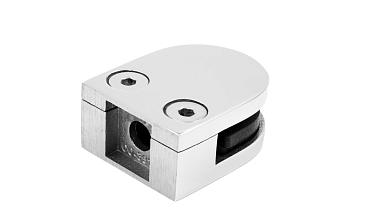 Стеклодержатель литой с вставками под стекло 8-10 мм, 4+4 мм, на плоскость 40х22х50, полированный (AISI 304) k002-10 купить в Новосибирске