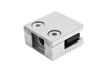 Стеклодержатель литой квадратный с вставками под стекло 8-10 мм, 4+4, на плоскость 41х22х42, полированный (AISI 304) k003-10 купить в Новосибирске