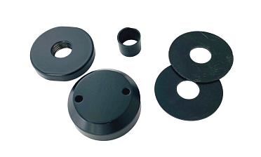 Комплект торцевого крепления несущего стекла, гайка-шайба Ø50х10х18 мм с внутренней резьбой М16, порошковая покраска RAL 9005 мат, AISI 304 Фk277-6-П купить в Новосибирске