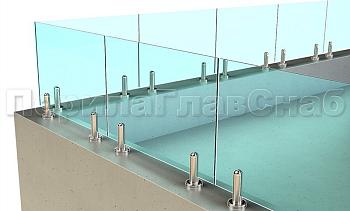 Ограждение для кровли на несущем стекле и министойках в Новосибирске. Готовые проекты ПерилаГлавСнаб