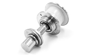 Рутель для вантового крепления козырьков, регулируемый, разборный, под стекло от 10 до 28 мм, полированный, диаметр внешнего кольца 52, шпилька М14 (AISI 304) k269-5 купить в Новосибирске